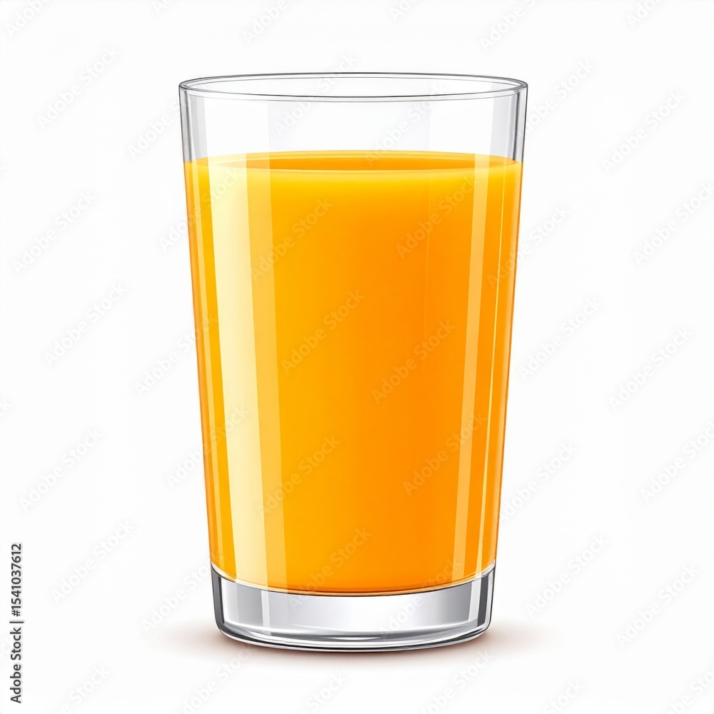Glass of Orange Juice on White Background Glass of Orange Juice on White Background
