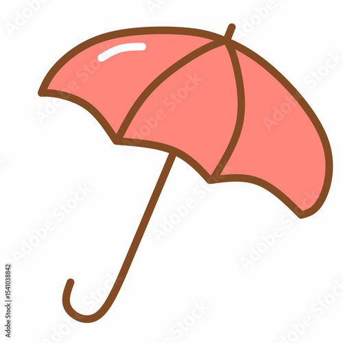 A bright cartoon-style umbrella vector icon in flat color. Great for weather design, rainy day themes, monsoon season, or travel-related accessories. Ideal for both web and print.