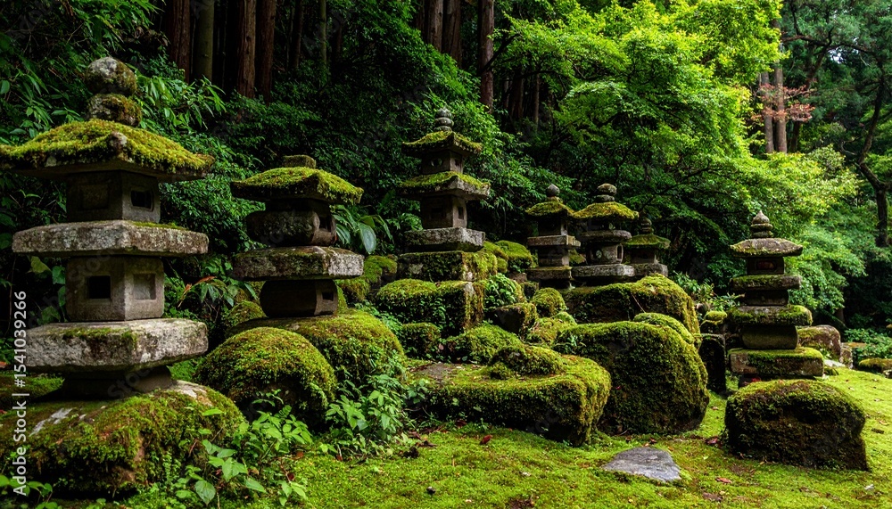苔の付いた古い灯籠のある景色(Scenery with an old moss-covered lantern)
苔の付いた古い灯籠のある景色(Scenery with an old moss-covered lantern)