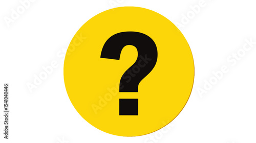 Yellow circular question mark symbol on bright background  