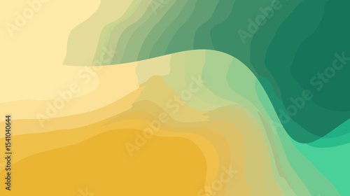 Abstract gradient background with wavy shapes in yellow and green  