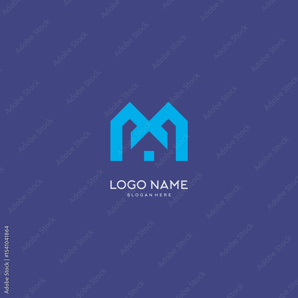 MODERN AND SIMPLE M HOME LOGO DESIGN TEMPLATE ELEMENTS MODERN AND SIMPLE M HOME LOGO DESIGN TEMPLATE ELEMENTS