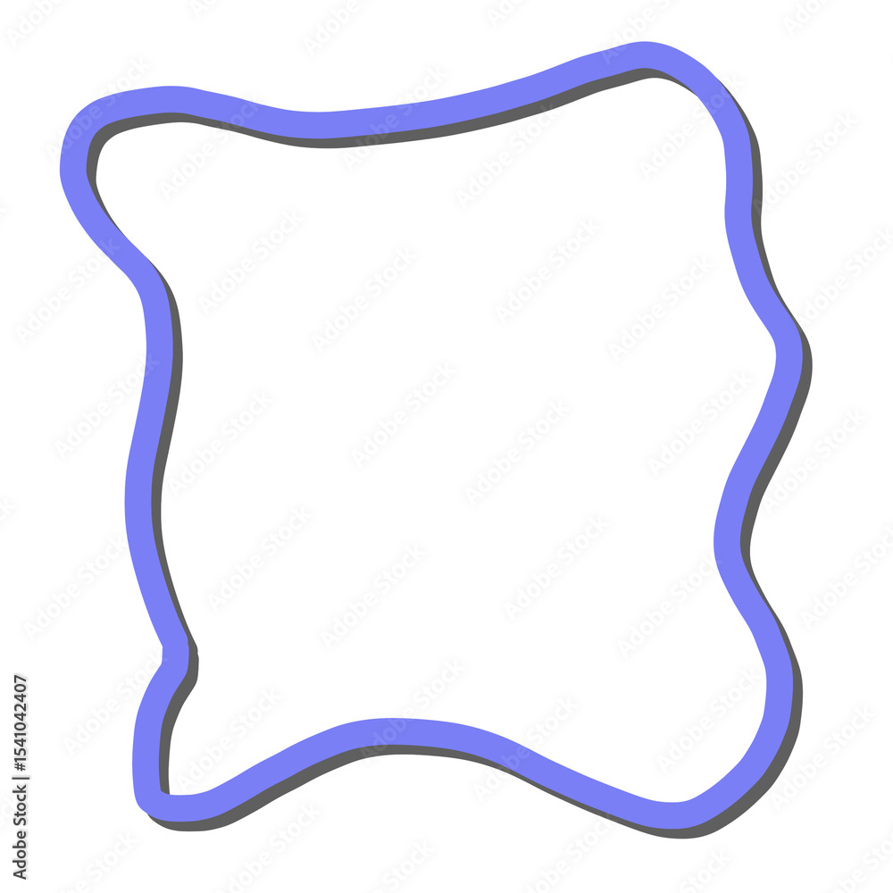 Abstract Wavy Shape with Blue Border