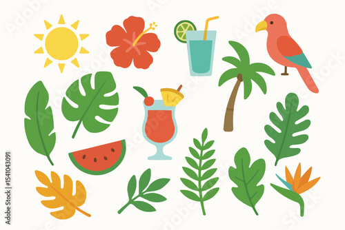 トロピカルなイラストセット