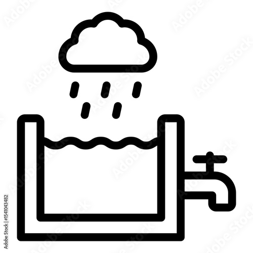 tank tap outline icon for rainwater collection system