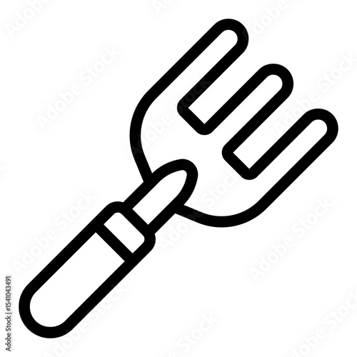 garden fork outline icon for soil aeration and compost work