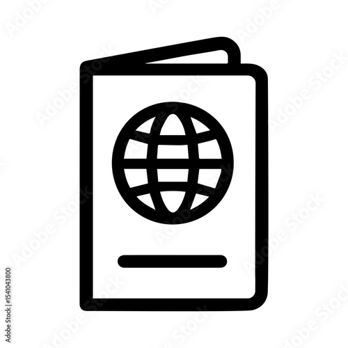 Customs check icon with passport symbol representing international border control with transparent background
