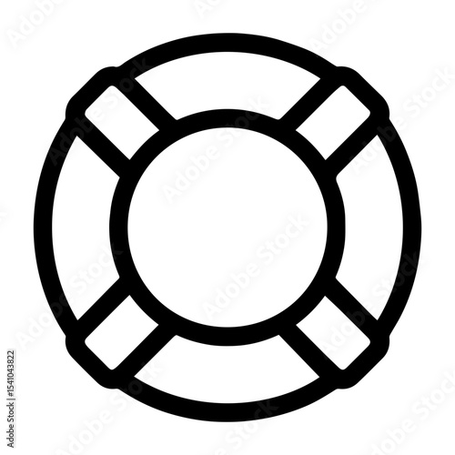 Lifebuoy icon with transparent background symbolizing safety rescue and maritime emergency
