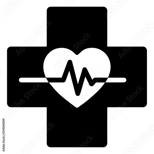 Medical center building icon with transparent background symbolizing healthcare facility and medical services

