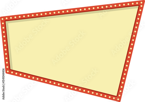 Retro sign board shape for promotion, sale with ligh bulb. Vector isolated.