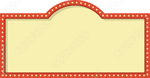 Retro sign board shape for promotion, sale with ligh bulb. Vector isolated.