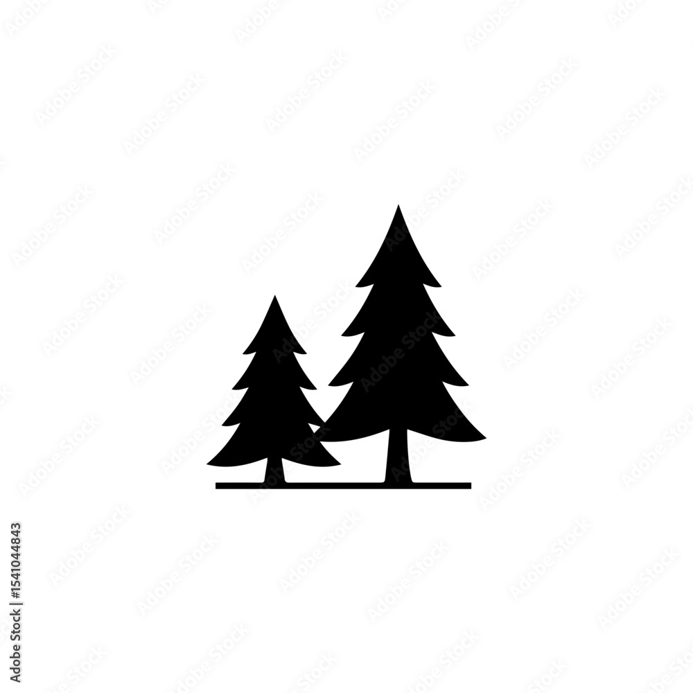Fototapeta premium Minimalist Pine Tree Silhouette