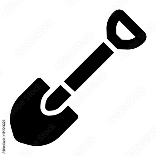 shovel tool glyph icon for digging and garden prep
