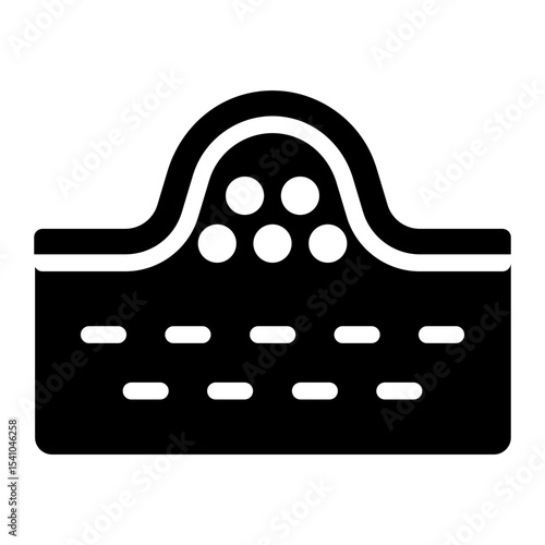 mounded bed glyph icon for permaculture hugelkultur system