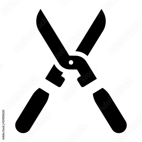 cutting shears glyph icon for pruning and garden trimming