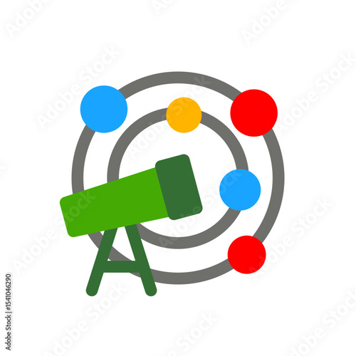 astrophysics simple flat icon illustration