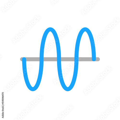 transverse wave simple flat icon illustration 