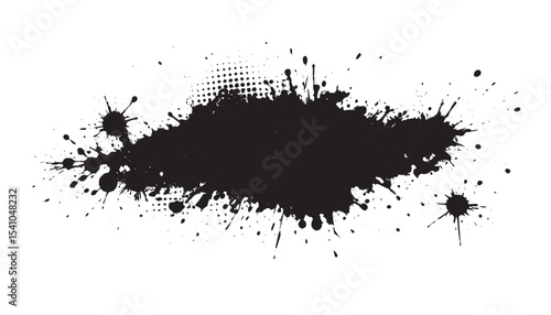 halftone and splatter ink splat background, ink drop vector , splash ink effect ink dots