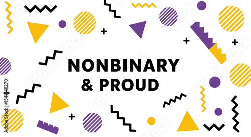 Vibrant Nonbinary Pride Graphic with Colorful Shapes for Support and Awareness