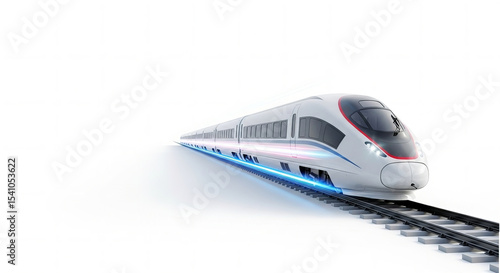 High Speed Train on White Futuristic Motion and Innovation