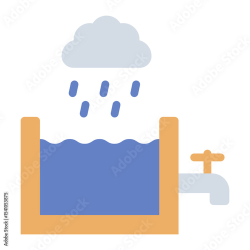 tank tap flat icon for rainwater collection system