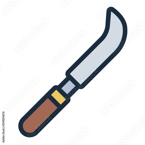 blade tool filled line icon for cutting plants and harvesting