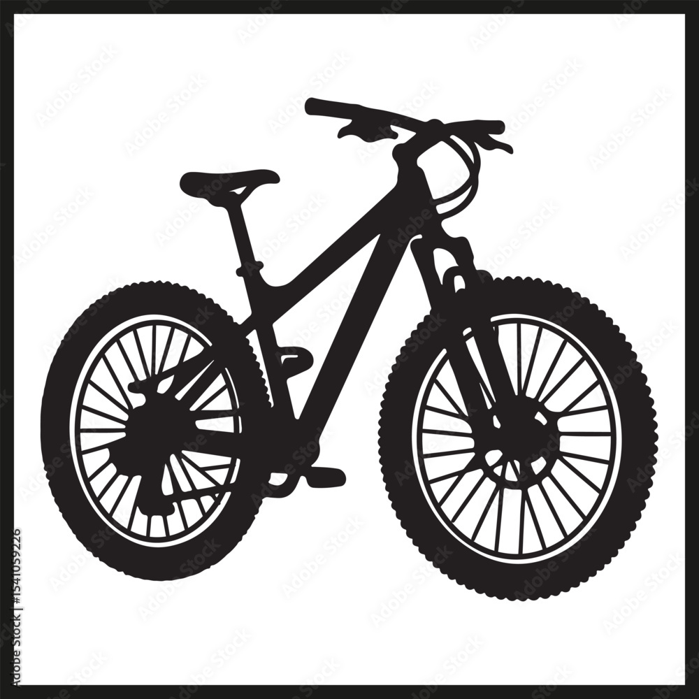 Fototapeta premium A black silhouette of a Bicycle vector