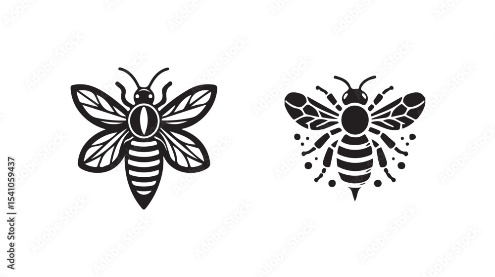 Obraz premium honey bee icon isolated on white background, Bee Lines Logo Design Vector Illustration eps 10.
