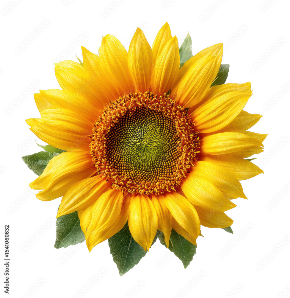 Fototapeta premium Vibrant sunflower blooms in nature bright garden environment cut out png