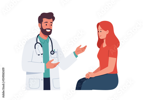 Doctor talking to a female patient