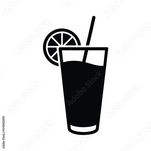 Lemonade Glass Icon Vector Illustration