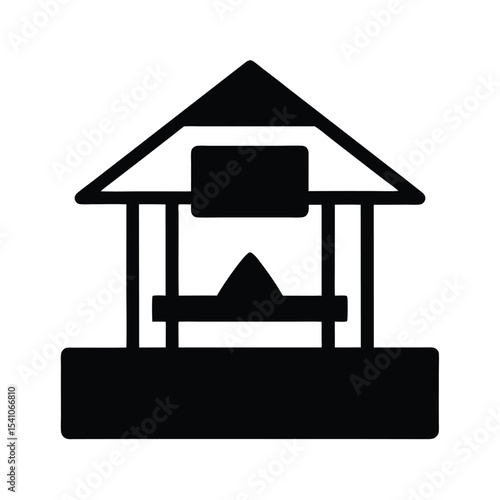 Trailhead Kiosk Icon Vector Illustration
