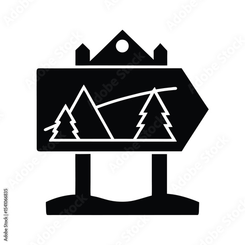 Trailhead Welcome Board Icon Vector Illustration