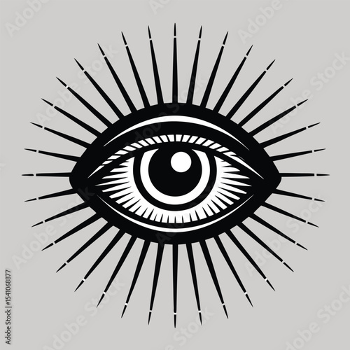 All Seeing Eye Masonic Symbol Vector Illustration