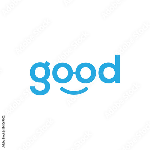 Playful Blue Wordmark Design Good with Smiley Face