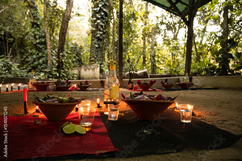 many religious offerings from Brazilian Umbanda to Exu and Pombagiras.