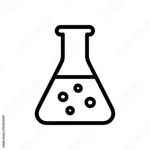 Bubbling concoction in Erlenmeyer flask. Icon symbol illustration