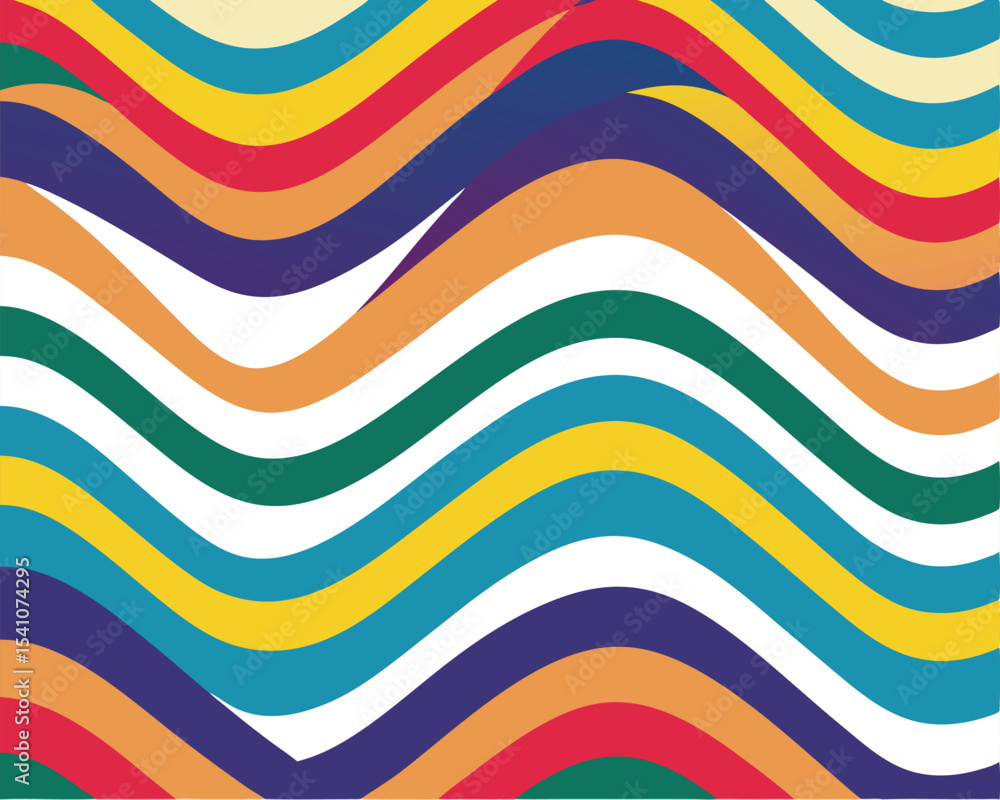 Fototapeta premium Abstract colorful wavy lines creating a dynamic pattern