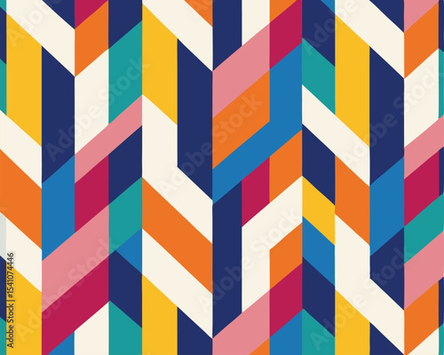 Abstract colorful geometric pattern of angled rectangles