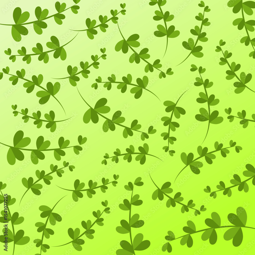 Obraz premium Cute clover tree pattern vector illustration
