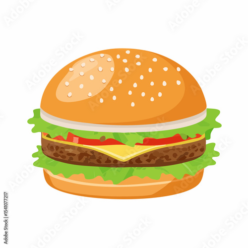 ハンバーガー背景透過シンプルベクター素材