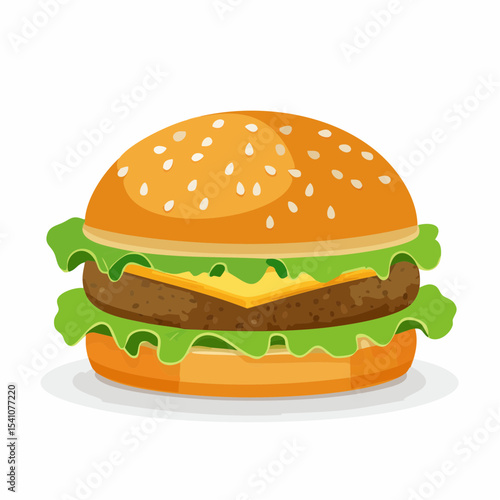 ハンバーガー背景透過シンプルベクター素材