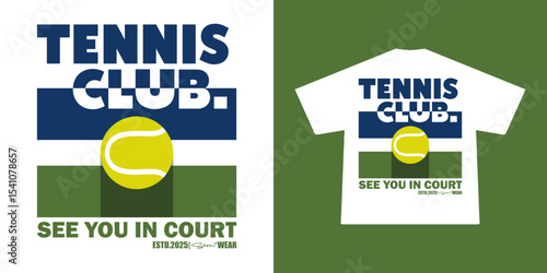Aesthetic illustration of tennis t shirt design, vector graphic, typographic poster or tshirts street wear and Urban style