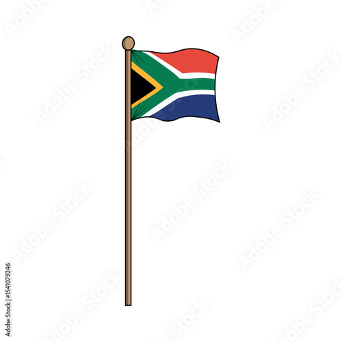 Free Download Republic of South Africa flag with pole. made in indonesia, west java, cirebon' - GFXLoad
