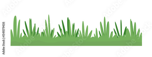 Green Bushes and Grass Border Vector – Nature Silhouette Landscape Element
