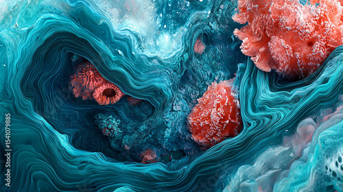 abstract dynamic liquid pattern 3D composition