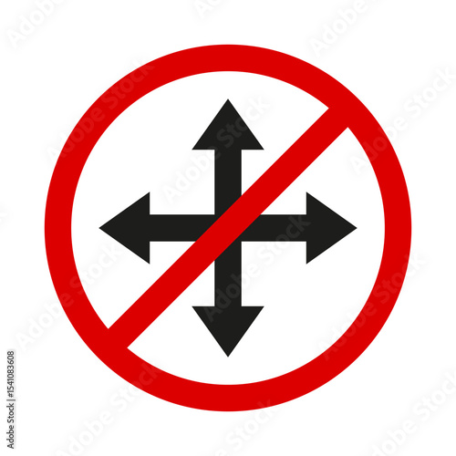Free Download No direction icon. All way blocked. Red control vector. Traffic restriction sign. - GFXLoad
