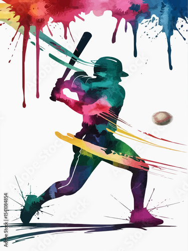 Baseball player and ball