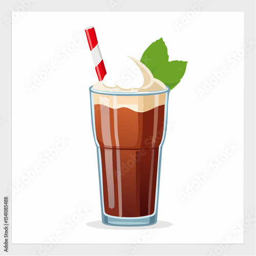 コーラフロート背景透過シンプルベクター素材