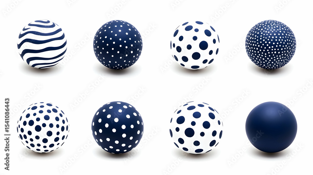 Fototapeta premium Colorful set with a round, decorative, blue globe design